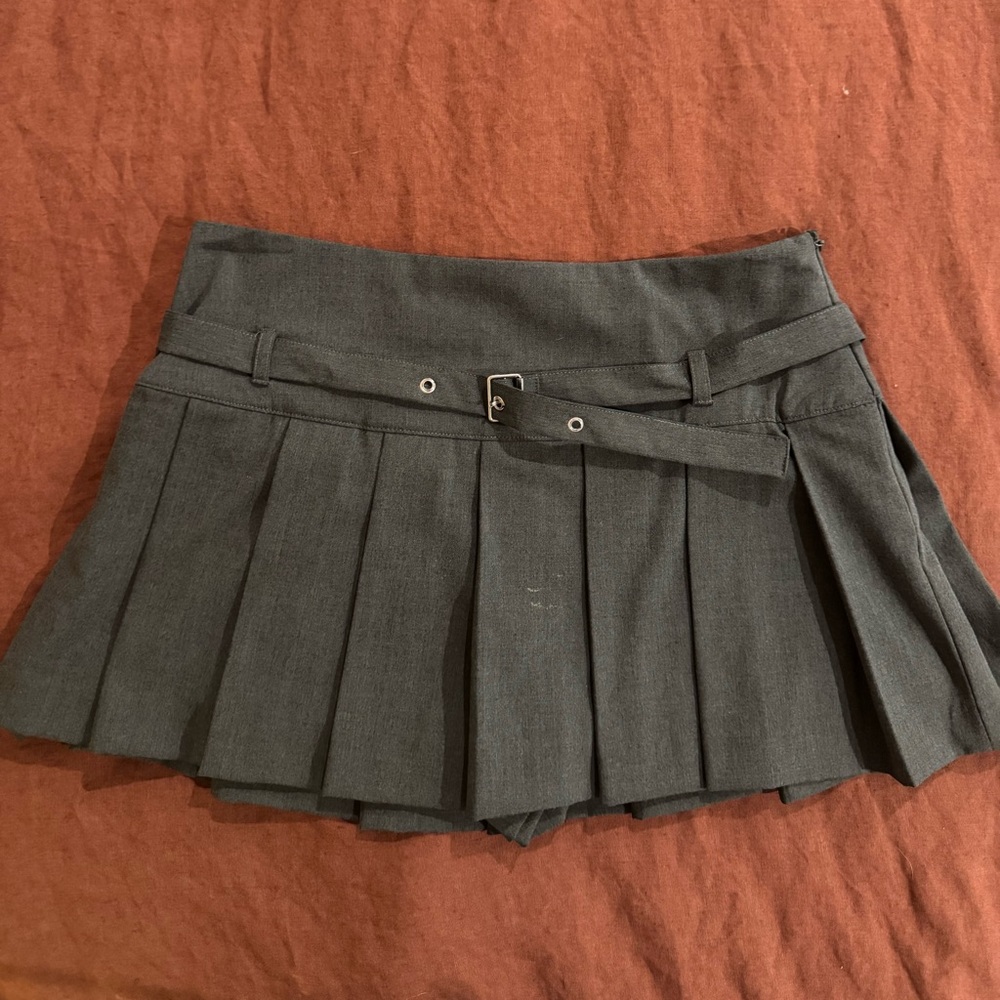Zara Gray Pleated Women's Skort skirt schoolgirl skirt